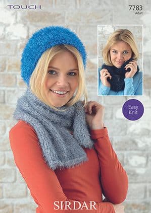 Sirdar Touch - 7783 Hat, Scarf & Snood Knitting Pattern