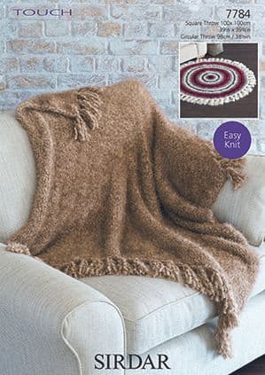 Sirdar Touch - 7784 Throws Knitting Pattern