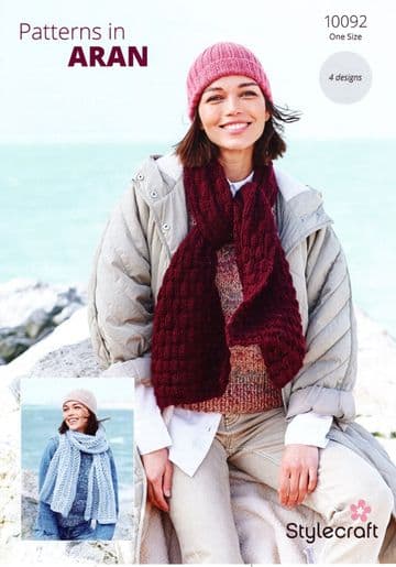 Stylecraft Aran Knitting Pattern - 10092 Ladies Accessories (4 Designs)
