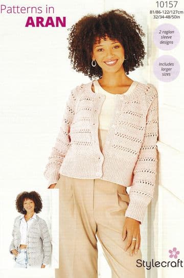 Stylecraft Aran Knitting Pattern - 10157 Ladies Cardigans (2 Designs)
