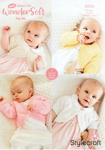 Stylecraft Baby 4 Ply Knitting Pattern - 9909 Baby Cardigans