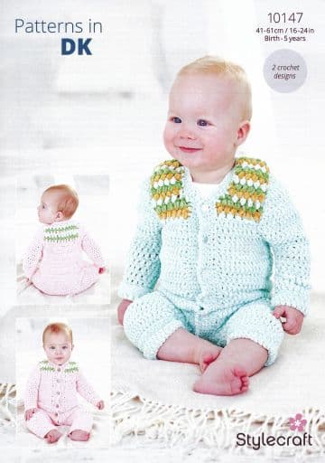 Stylecraft Baby DK Crochet Pattern - 10147 Baby/Toddler All in One Suits (2 Crochet Designs)