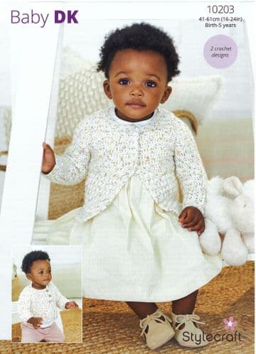 Stylecraft Baby DK Crochet Pattern - 10203 Baby/Toddlers Cardigans (Birth-5years)