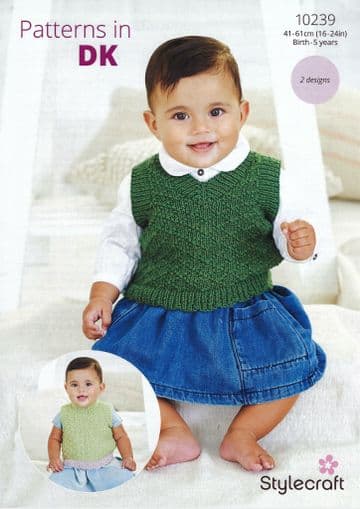 Stylecraft Baby DK Knitting Pattern - 10239 Tank Tops  (2 Designs)