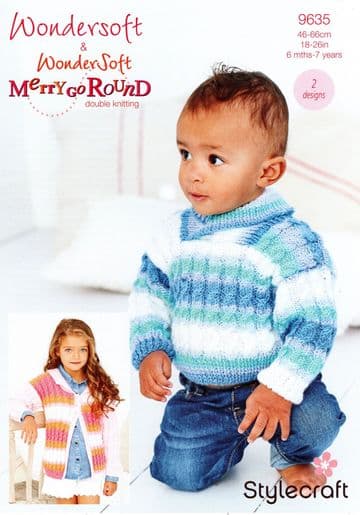 Stylecraft Baby DK Knitting Pattern - 9635 Jacket & Sweater
