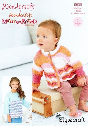 Stylecraft Baby DK Knitting Pattern - 9636 Cardigan & Sweater