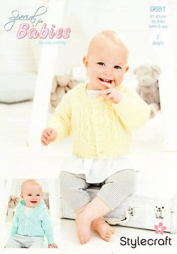 Stylecraft Baby DK Knitting Pattern - 9681 Hoodie & Cardigan