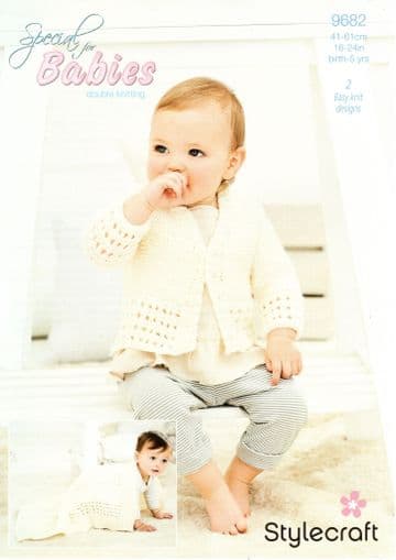 Stylecraft Baby DK Knitting Pattern - 9682 Cardigan & Blanket