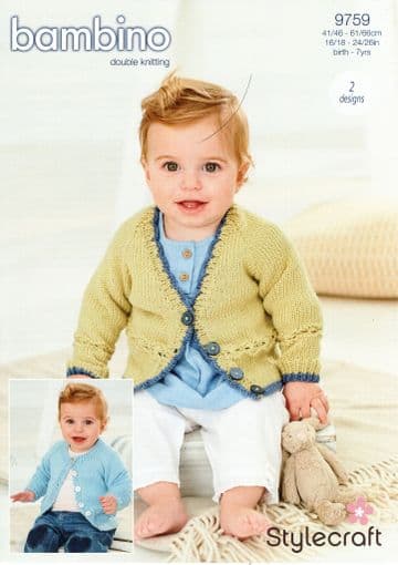 Stylecraft Baby DK Knitting Pattern - 9759 Cardigans