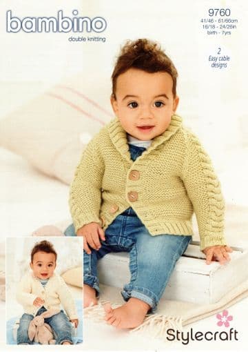 Stylecraft Baby DK Knitting Pattern - 9760 Cardigans