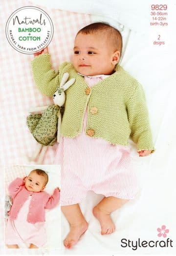 Stylecraft Baby DK Knitting Pattern - 9829 Cardigans (2 Designs)