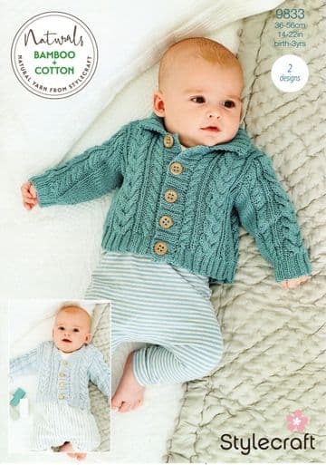 Stylecraft Baby DK Knitting Pattern - 9833 Jacket & Cardigan