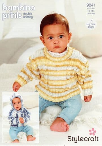 Stylecraft Baby DK Knitting Pattern - 9841 Jacket & Sweater