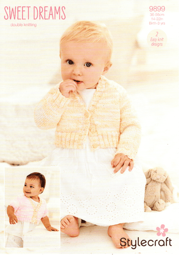 Stylecraft Baby DK Knitting Pattern - 9899 Cardigans (2 Designs)
