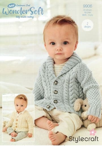 Stylecraft Baby DK Knitting Pattern - 9906 Cardigans