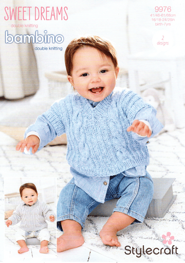Stylecraft Baby DK Knitting Pattern - 9976 Baby Sweaters