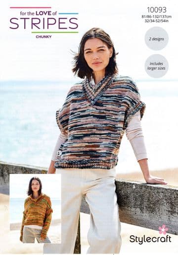 Stylecraft Chunky Knitting Pattern - 10093 Ladies Sweaters (2 Designs)