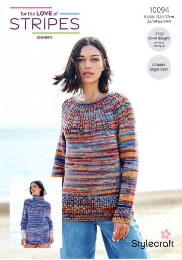 Stylecraft Chunky Knitting Pattern - 10094 Ladies Sweaters (2 Designs)