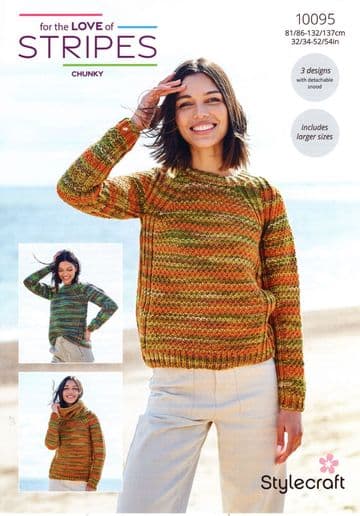 Stylecraft Chunky Knitting Pattern - 10095 Ladies Sweaters & Snood