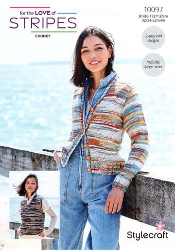Stylecraft Chunky Knitting Pattern - 10097 Ladies Cardigan & Tank Top