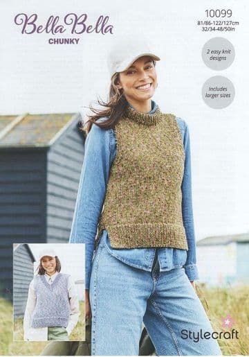 Stylecraft Chunky Knitting Pattern - 10099 Ladies Tank Tops (2 Designs)