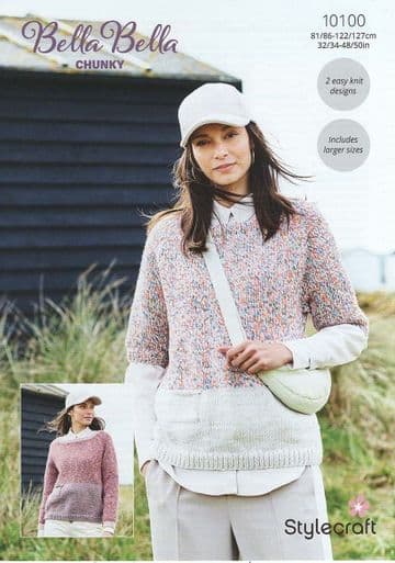 Stylecraft Chunky Knitting Pattern - 10100 Ladies Sweaters (2 Designs)