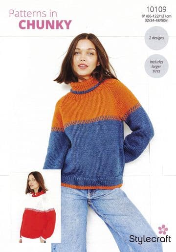 Stylecraft Chunky Knitting Pattern - 10109 Ladies Sweaters (2 Designs)