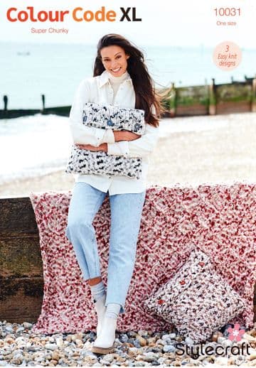 Stylecraft Colour Code XL Super Chunky Knitting Pattern - 10031 Blankets & Cushions