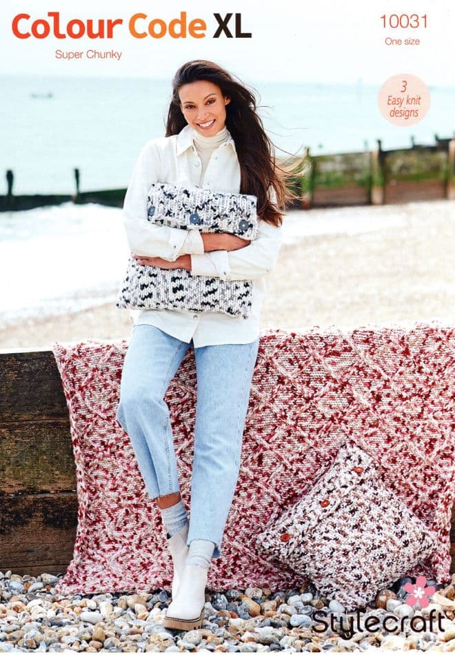 Stylecraft Colour Code XL Super Chunky Knitting Pattern - 10031 Blankets & Cushions