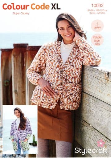 Stylecraft Colour Code XL Super Chunky Knitting Pattern - 10032 Ladies Cardigans