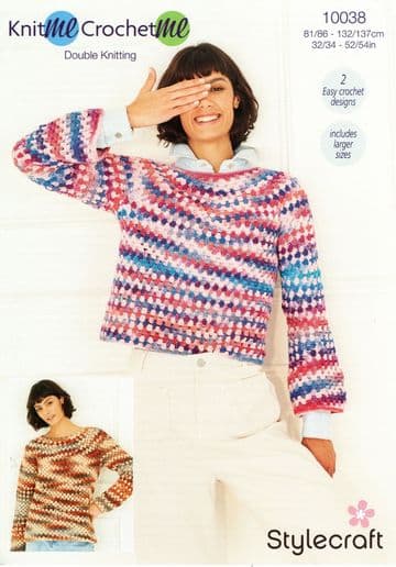 Stylecraft DK Crochet Pattern - 10038 Ladies Sweaters