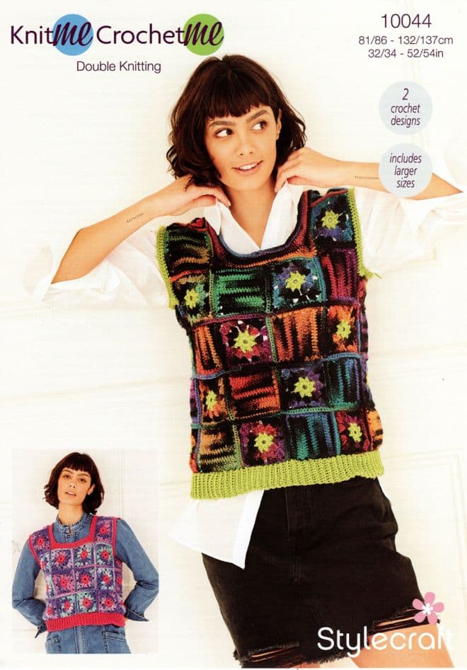 Stylecraft DK Crochet Pattern - 10044 Ladies Tank Tops