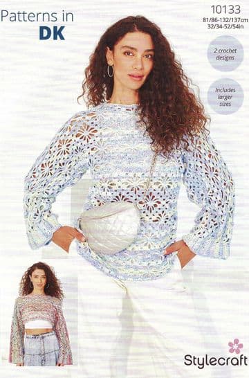 Stylecraft DK Crochet Pattern - 10133 Ladies Sweaters (2 Designs)