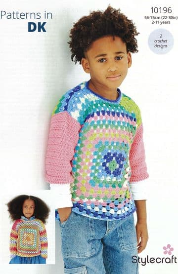 Stylecraft DK Crochet Pattern - 10196 Children's Sweaters (2-11yrs)