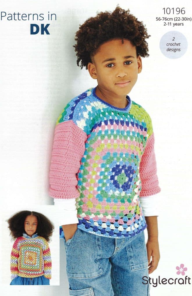 Stylecraft DK Crochet Pattern - 10196 Children's Sweaters (2-11yrs)