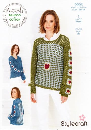 Stylecraft DK Crochet Pattern - 9993 Ladies Sweaters
