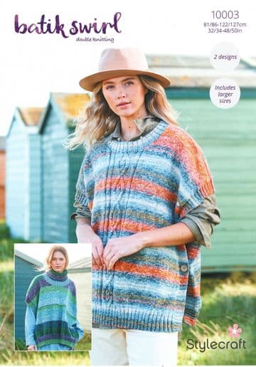 Stylecraft DK Knitting Pattern - 10003 Ladies Ponchos