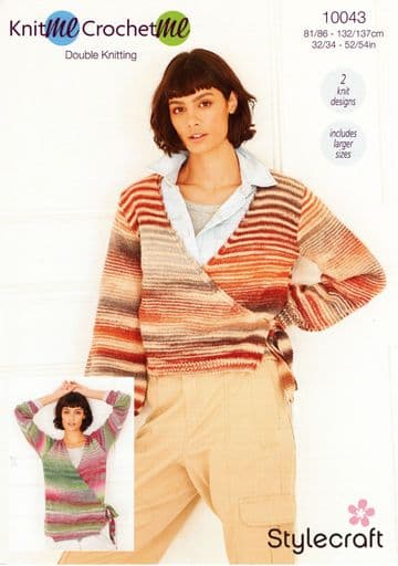 Stylecraft DK Knitting Pattern - 10043 Ladies Crossover Cardigans