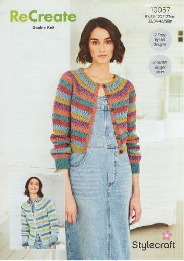 Stylecraft DK Knitting Pattern - 10057 Ladies Cardigans (2 Designs)