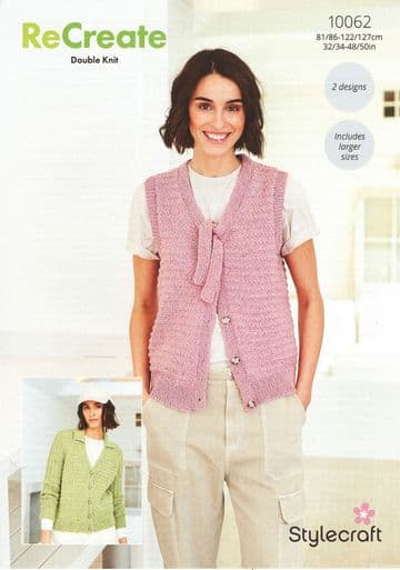 Stylecraft DK Knitting Pattern - 10062 Ladies Jacket & Waistcoat