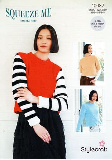 Stylecraft DK Knitting Pattern - 10082 Ladies Sweaters (3 Designs)
