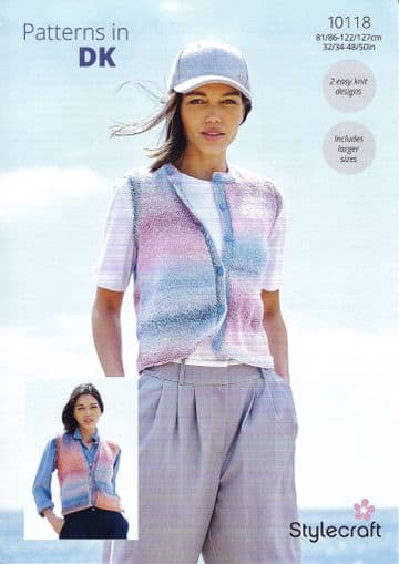 Stylecraft DK Knitting Pattern - 10118 Ladies Waistcoats
