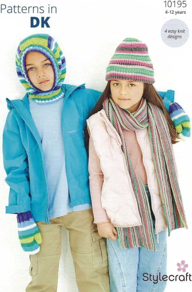 Stylecraft DK Knitting Pattern - 10195 Childrens Accessories (4-12yrs)