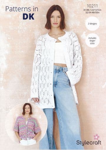 Stylecraft DK Knitting Pattern - 10211 Ladies Cardigan & Coat (2 Designs)