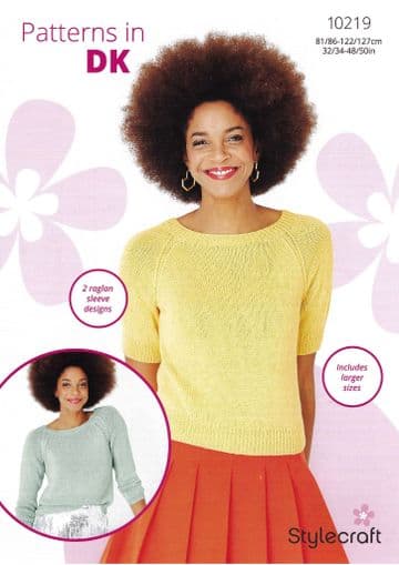 Stylecraft DK Knitting Pattern - 10219 Ladies Summer Top & Sweater (2 Designs)