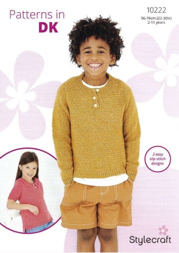 Stylecraft DK Knitting Pattern - 10222 Children's Sweaters (2 Designs)