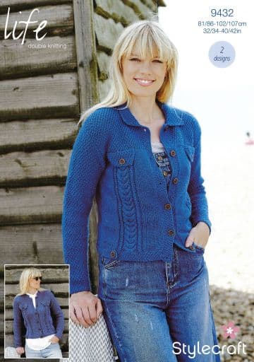 Stylecraft DK Knitting Pattern - 9432 Ladies Cardigans (2 Designs)