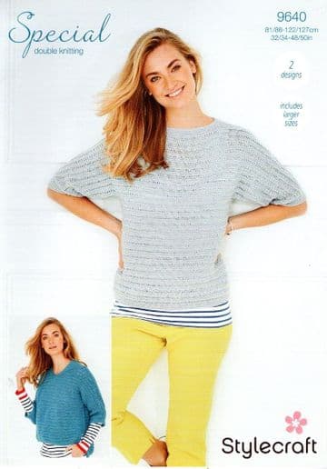 Stylecraft DK Knitting Pattern - 9640 Ladies Summer Top & Sweater