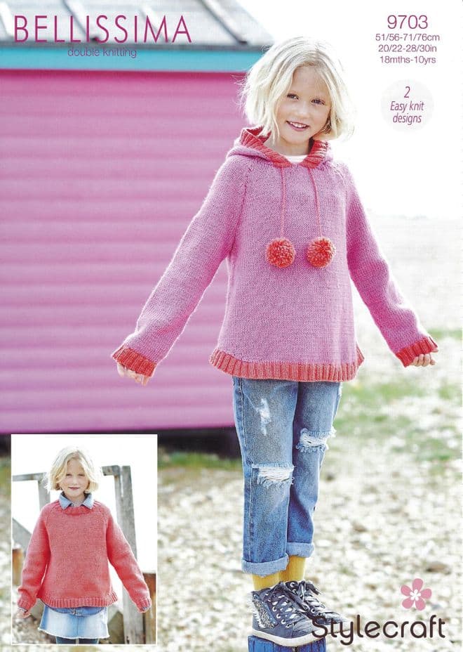Stylecraft DK Knitting Pattern - 9703 Children's Sweaters (2 Designs)