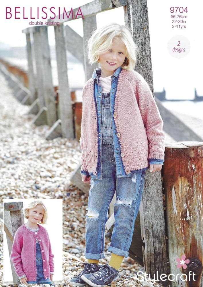 Stylecraft DK Knitting Pattern - 9704 Children s Cardigans 2 Designs